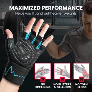 Comfortable Gym <b>Gloves</b> with Enhanced Grip for Safety – <b>Weight</b> Lifting Protection with Wrist Wraps Support for Performance Boost - Product Image 3