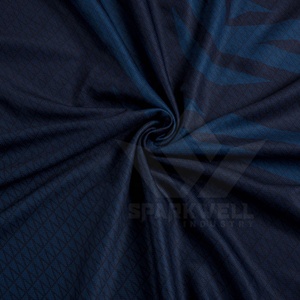 Tenue de football pour homme SPARKWELL INDUSTRY, bleu marine avec accents orange, impression personnalisée, polyester respirant, vêtements de sport d'équipe - Product Image 6