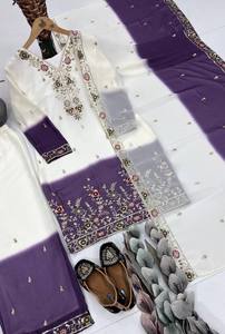 Trajes Salwar Kameez de Diseño Tradicional y Moderno para Mujer, Conjuntos de 3 Piezas para Bodas, Festivales y Fiestas, Tela Chinon Pura de Alta Calidad, FATEMA FASHION - Product Image 3