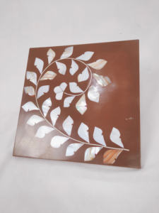 Best Quality Wood Customized Color Eco-Friendly Luxury Tabletop MOP Inlay <b>Coasters</b> <b>Set</b> Mother Pearl Inlay Mat Tea Coffee - Product Image 3