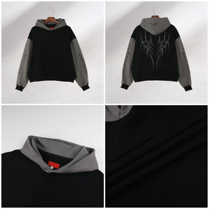 เสื้อฮู้ดดี้สั่งทำขายส่งสำหรับผู้ชายและผู้หญิง ทรงโอเวอร์ไซส์ ผ้าฝ้ายฟลีซ ผลิตแบบ OEM แบรนด์ส่วนตัว เสื้อสตรีทแวร์จากโรงงาน - Product Image 4