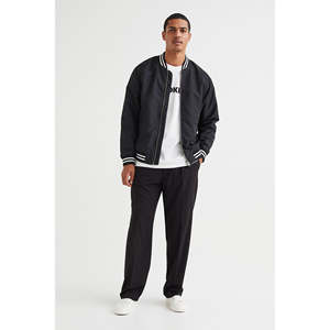 Blouson aviateur OEM personnalisé coupe-vent zippé épais en laine/polyester pour homme, imperméable et respirant, réversible - Product Image 2