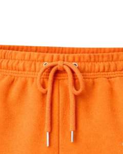Shorts de Felpa Personalizados para Mujer, Color Naranja, con Estampado de Flores, Cintura Elástica, Casuales, de Verano, Fabricante Personalizado, Suministro al por Mayor OEM - Product Image 3