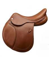 Selle d'Équitation Anglaise FAB en Cuir Marron avec Arceau en Bois – Équipement Professionnel Écologique, Confortable et Durable, Logo Personnalisable