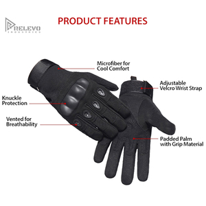 Protective Motorcycle Riding Gloves with Reinforced Knuckle Guard, Soft <b>Synthetic</b> <b>Leather</b> & Breathable Design - Product Image 3