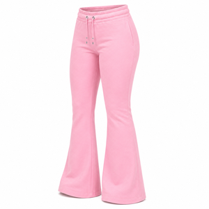 Pantalones Deportivos de Campana para Mujer, Estilo Y2K, Cintura Elástica con Cordón, Color Sólido, Chic - Product Image 6