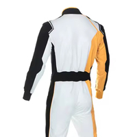 Combinaison de Karting Professionnelle Personnalisée en Gros OEM pour Pilotes de Motorsport – Tenue de Course Noire, Blanche et Jaune pour la Piste