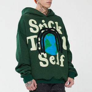 Sudadera con capucha de mezcla de algodón y poliéster 2026, con logo en relieve, estampado 3D personalizado, bolsillos, forro polar para hombre, en oferta a bajo precio - Product Image 3