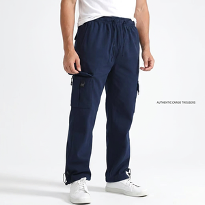 Pantalon de survêtement cargo en polyester tricoté léger pour homme, taille élastique, plusieurs poches, style décontracté, idéal pour le printemps, en molleton anti-plis - Product Image 6