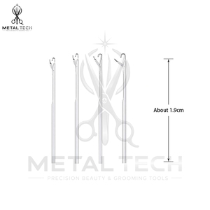 Professional Gold Brass Hair Extension Ventilating <b>Needle</b> Brass Handle Steel Latch Hook Loop <b>Threader</b> Set For Micro Ring Links - Product Image 3