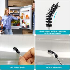 67-Inch Extra-Thick Dual Bristle Heads Stronger Spring <b>Drain</b> <b>Brush</b> Curved Pipe Tool for Flexible Pipe Cleaning - Product Image 5