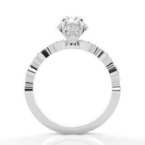 Bague de fiançailles en diamant de laboratoire de haute qualité, fabriquée à la main, bijoux de mariée, pour une utilisation en occasion spéciale, plaqué argent, luxe, 1 carat, taille brillant - Product Image 3