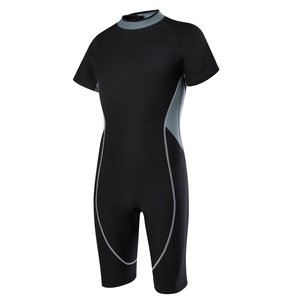 Combinaison de surf en néoprène 3 mm pour homme, à logo imprimé sur le devant, manches courtes, imperméable, respirante, doublure en coton, fermeture éclair dorsale, col montant - Product Image 2