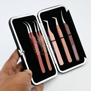 Professional Sustainable Volume Isolation Lash Tweezer Regular Fiber Tip Perfect Grip to Lashes Fiber Tweezers - Product Image 1