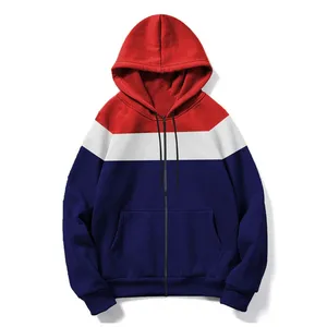 Sweat-shirts à capuche en molleton épais français, personnalisés avec impression intégrale, fermeture éclair, effet délavé, coupe courte pour hommes - Product Image 1