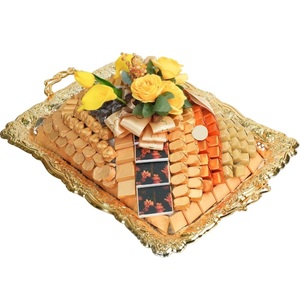 Plateau décoratif en métal de luxe pour chocolats, plateau de service pour mariage et fêtes, plateau de présentation de chocolats pour restaurants et traiteurs - Product Image 1