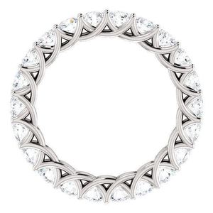 Anillo de Boda de Eternidad Completa con Moissanita Redonda, Plata de Ley 925, Apilable, Anillo de Aniversario Nupcial, Regalo de Boda de Lujo para Ella - Product Image 3