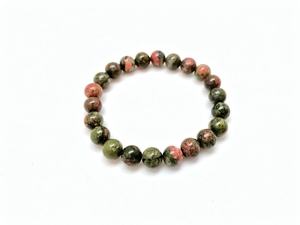 UNAKITE Premium Grade Handmade Natural <b>Crystal</b> Stone Eco-Friendly 8mm Bead Unisex Feng Shui Love-Themed Wedding Healing <b>Bracelet</b> - Product Image 3