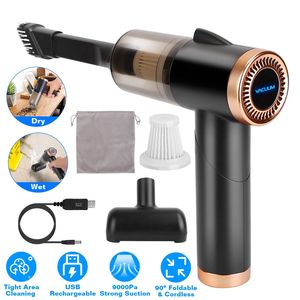 Aspirapolvere Portatile Senza Fili 3 in 1 con Luce LED, 120W 9000PA, Pieghevole e Ricaricabile per Auto e Casa - Product Image 1