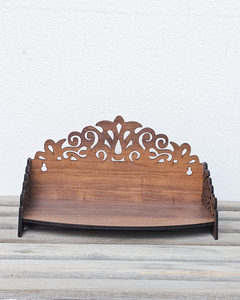 Handcrafted Wooden Temple <b>Mandir</b> | Laser Cut MDF Pooja Chowki Stand | Decorative Home Temple Shelf | 17x30x18cm - Product Image 3