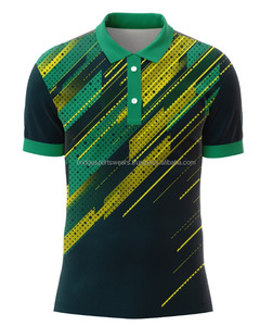 Maillot de cricket personnalisé avec logo, col montant, manches courtes, respirant, anti-humidité, grandes tailles, tenue d'équipe - Product Image 2