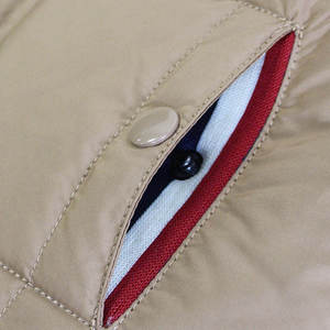 Chaqueta Acolchada Beige para Hombre con Capucha, Cuello Mandarín, Cierre de Botones, Estilo Casual para Otoño, Color Sólido, Corte Regular - Product Image 4