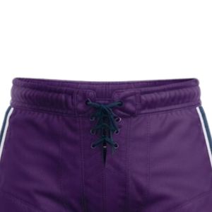 Shorts d'entraînement de hockey sur glace sublimés pour hommes, couleur violette, en polyester, avec cordon de serrage et bande latérale, pour équipes sportives, haute performance - Product Image 3