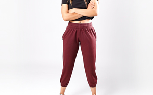 <b>Women's</b> Maroon <b>Harem</b> Jogger With Drawstring Waist Casual Knitted Spandex <b>Pants</b> Autumn Style Full Elastic Waist Solid Fit - Product Image 3