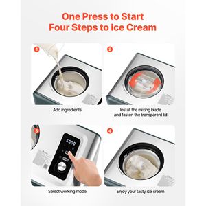 Gelatiera Automatica da 1,5 Litri con Compressore Integrato, Macchina Elettrica per Sorbetto a 3 Modalità, 220V per Uso Domestico - Product Image 5