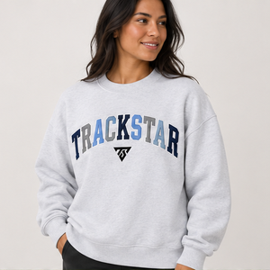 Sudadera de cuello redondo para mujer, gris jaspeado claro, multicolor, con letras estilo universitario, de manga larga, oversize, con logo personalizado, al por mayor - Product Image 4