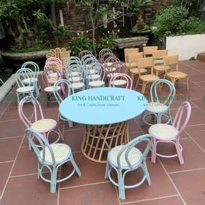 โต๊ะหวายทำมือสไตล์โมเดิร์นสำหรับเด็กสำหรับโรงแรมชุดรับประทานอาหารสำหรับระเบียงกลางแจ้งสไตล์น่ารักสำหรับเด็ก - Product Image 2