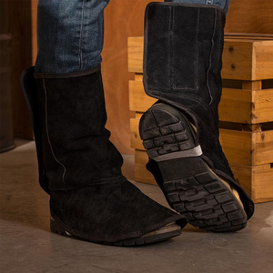 Protège-chaussures de soudage en cuir de vachette pleine fleur de qualité supérieure, résistants aux flammes, couvrant entièrement la chaussure, ajustables - Product Image 6