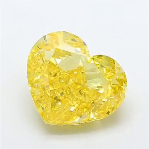 Diamant de laboratoire fantaisie jaune taille cœur, couleur vive, clarté VS VVS, CVD HPHT, certifié IGI, 3 carats - Product Image 5
