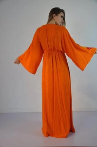 การออกแบบใหม่ฤดูร้อนสวมใส่ด้ายดอกไม้เย็บปักถักร้อยวินเทจแขนยาวความยาวชั้น Kaftan สําหรับผู้หญิงของขวัญสําหรับเธอ - Product Image 3