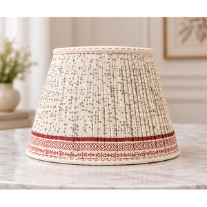 Abat-jour imprimé en coton et lin de qualité supérieure |   Abat-jour plissé en tissu botanique pour lampes de table, de sol et suspendues - Product Image 3