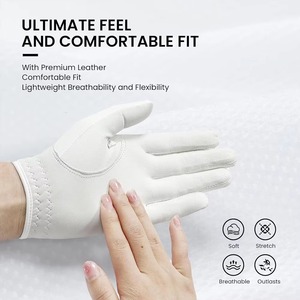 ถุงมือกอล์ฟหนังสังเคราะห์สีขาว ระบายอากาศได้ดี สำหรับผู้ชาย มือขวา ป้องกันการลื่น ปิดด้วยแถบตีนตุ๊กแก บรรจุภัณฑ์แบบถุงพลาสติก สำหรับกีฬากลางแจ้ง - Product Image 3