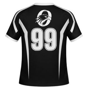 เสื้อแฮนด์บอลผู้ชายสีดำแบบซับลิเมชั่น แขนสั้น โพลีเอสเตอร์ เสื้อกีฬา ชุดทีม สำหรับการแข่งขันและฝึกซ้อม - Product Image 2