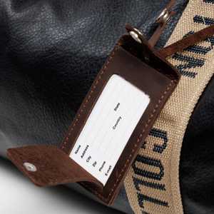 Genuine Leather Luggage <b>Tags</b> Custom Logo Privacy Flap Travel Bag <b>Tags</b> Luxury <b>Suitcase</b> Labels Wholesale LMP-0289 - Product Image 6
