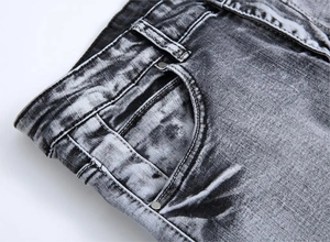 <b>Men's</b> High Waist Straight Leg Breathable Slim Fit Denim <b>Jeans</b> Waterproof Long Casual Pants With Logo for Autumn Cheap price - Product Image 2