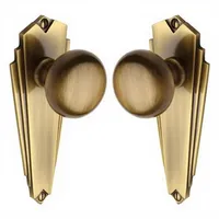 Poignée de porte octogonale élégante en laiton avec plaque de fixation, finition dorée, pour quincaillerie de mobilier de design (poignée de passage/privé)