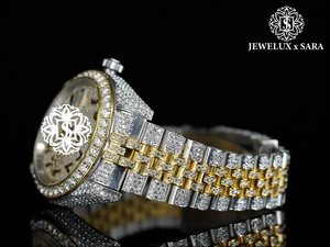 Reloj de Diamantes Mossinate Chapado en Oro Rosa de la Mejor Calidad, Reloj de Pulsera de Lujo Hip Hop de Alta Gama Disponible al Mejor Precio - Product Image 4