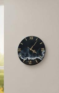 Horloge murale en résine époxy, résine époxy pour salon, meubles de décoration intérieure de qualité supérieure, horloge murale personnalisée, la meilleure de l'Inde - Product Image 2