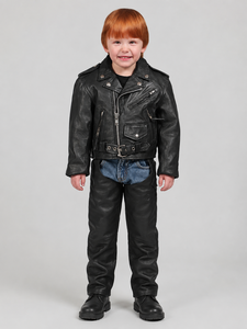 Chaqueta de Cuero para Niños con Corte Moderno, Ligera, Cómoda y de Calidad, Adecuada para Colecciones de Ropa de Moda - Product Image 1