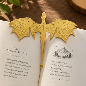 Marcadores de Libros de Dragón Metálicos |   Marcapáginas de Fantasía con Corte Láser Personalizado |   Lector de Libros de Bolsillo de Aleación de Zinc al por Mayor, Regalo de Recuerdo, Fabricante OEM - Product Image 3