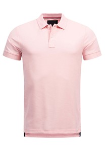 เสื้อเชิ้ตแขนสั้นสีชมพูอ่อนสำหรับผู้ชาย ทรงปกติ ผ้าฝ้ายปิเก้ 100% ระบายอากาศได้ดี แห้งเร็ว สไตล์ลำลอง สีพื้น บริการ OEM - Product Image 6