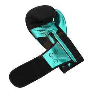 Gants de boxe d'entraînement en cuir véritable avec logo personnalisé, à doigts entiers, anti-humidité, fermeture auto-agrippante, pour jeunes, unisexe - Product Image 6