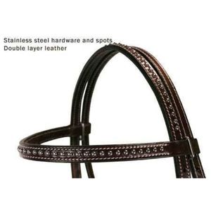 Cabezada de Cuero Genuino para Caballo, Estilo Western Elegante con Detalles de Acero Inoxidable, Arnés Duradero de Primera Calidad, Proveedor OEM SIE SIHS109, en Caja - Product Image 6