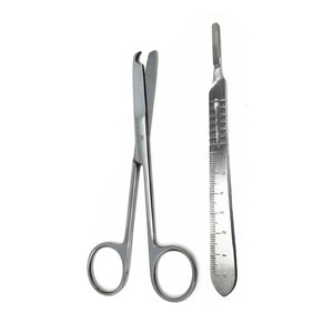 ชุดเครื่องมือผ่าตัดมืออาชีพ กรรไกรเย็บแผล ด้ามมีดผ่าตัดขนาด 4.5 นิ้ว # ใบมีดผ่าตัดสแตนเลส 4 ชิ้น จำนวน 10 ใบ - Product Image 2