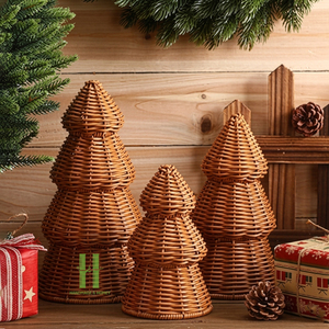 2026 Mejor Soporte de Árbol de Navidad Boho de Ratán Hecho a Mano Ecológico al por Mayor con Adorno de Estrella, de Fibra Natural, para Decoración Navideña de Sala de Estar - Product Image 1