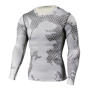 Spandex/Polyester <b>Men's</b> Full Sleeve Eco-Friendly Quick Dry Rash Guard <b>Compression</b> <b>Shirts</b> <b>for</b> Outdoor Sports Cycling - Product Image 1